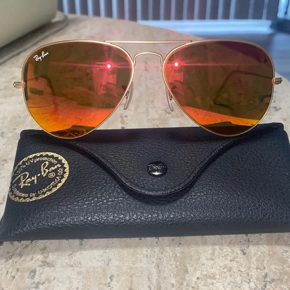 Ray-Ban | Accessories | Rayban Aviator Flash Lenses Orange  display picture 1